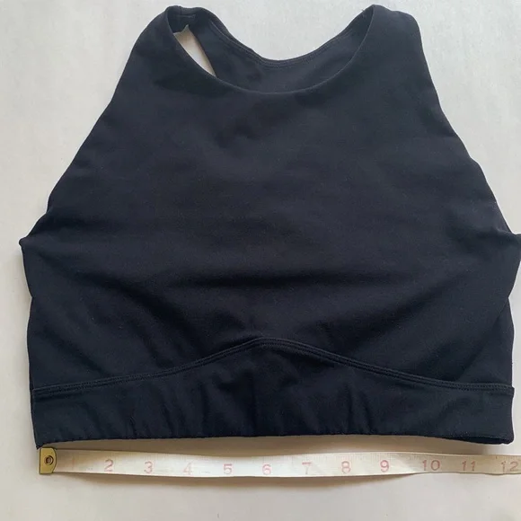 Alphalete Black Racerback Sports Bra High Neck Crop Top Size Small - Picture 8 of 9